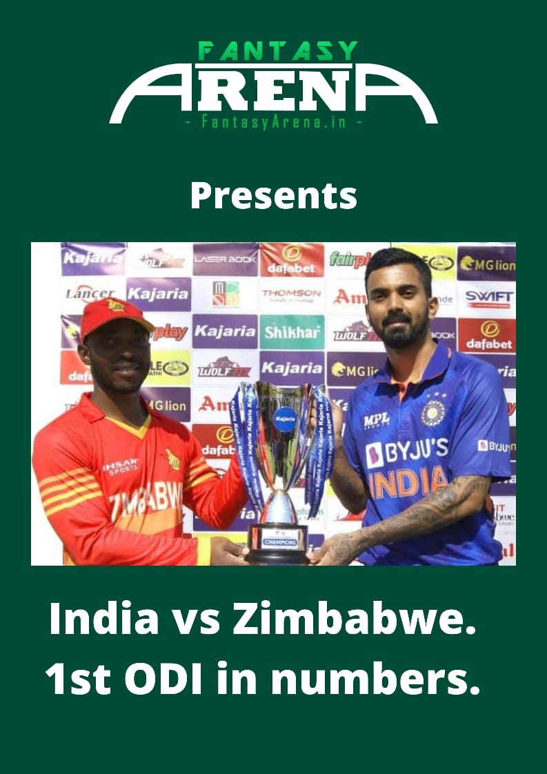 INDIA VS ZIMBABWE. 1st ODI in Numbers.